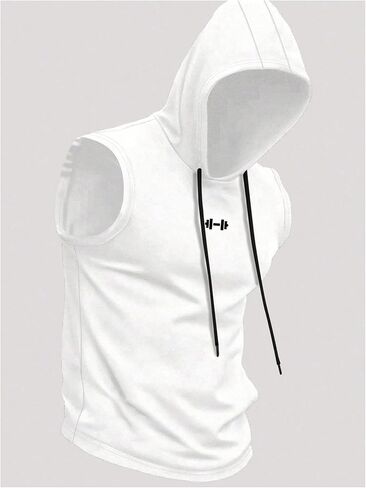 SweatyRocks Men's 2 Pack Workout Hooded Tank Top Graphic Print Sleeveless Gym Hoodies in Saudi Arabia
