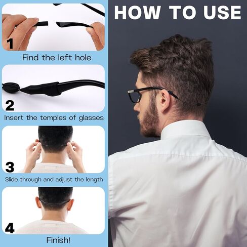 4Pcs Glasses Strap Sports, Eyeglasses Strap Holder for Women Men, Adjustable Sunglasses Lanyard String Chain, Eye Glasses Holders Around Neck in Saudi Arabia
