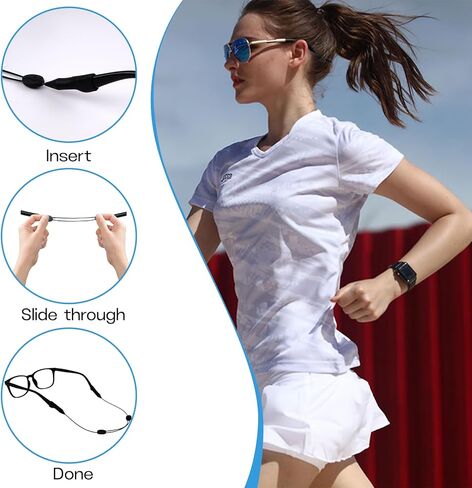 4Pcs Glasses Strap Sports, Eyeglasses Strap Holder for Women Men, Adjustable Sunglasses Lanyard String Chain, Eye Glasses Holders Around Neck in Saudi Arabia