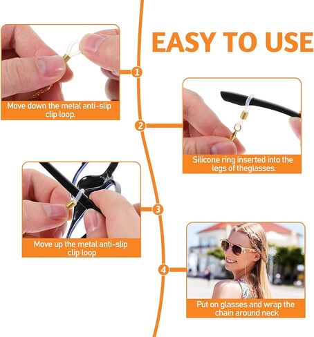 4Pcs Eyeglass Chain for Women Stylish, Stainless Steel Glasses Strap Sunglasses Strap Eyewear Retainer Chain for Men Women, Eye Glasses Holders Around Neck Stylish Colorful in Saudi Arabia