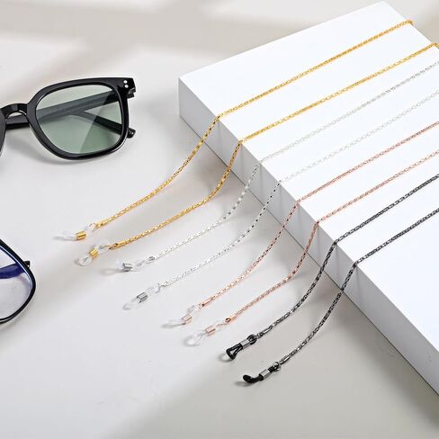 4Pcs Eyeglass Chain for Women Stylish, Stainless Steel Glasses Strap Sunglasses Strap Eyewear Retainer Chain for Men Women, Eye Glasses Holders Around Neck Stylish Colorful in Saudi Arabia