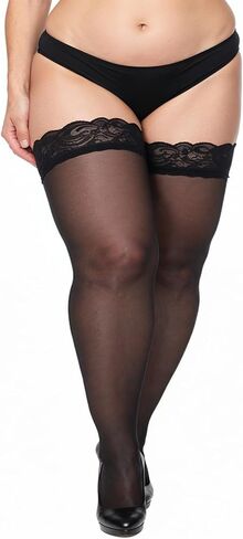 Plus Size Thigh High Stockings for Women, Anti-Slip Lace Top Thigh High Stockings for Halloween Costumes, Valentine's Day Dress Gifts (3XL) in Saudi Arabia