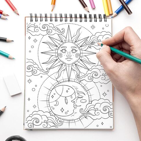 Minimalist Art Coloring Book Spiral Bound with Basic Abstract Design Aesthetic Shapes Simplicity Styles Hardcover Adult Color Pages for Women Seniors Girls to Relax Relieve Stress in Kuwait