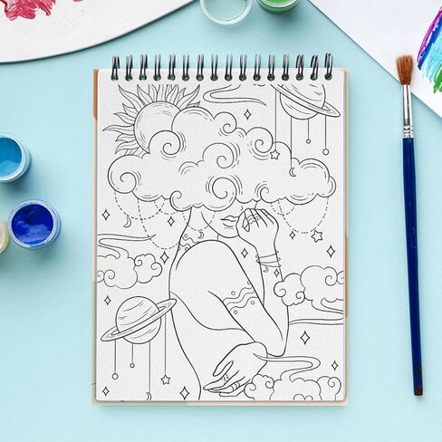 Minimalist Art Coloring Book Spiral Bound with Basic Abstract Design Aesthetic Shapes Simplicity Styles Hardcover Adult Color Pages for Women Seniors Girls to Relax Relieve Stress in Kuwait