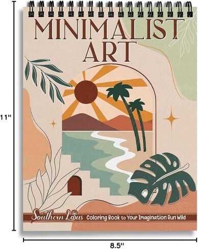 Minimalist Art Coloring Book Spiral Bound with Basic Abstract Design Aesthetic Shapes Simplicity Styles Hardcover Adult Color Pages for Women Seniors Girls to Relax Relieve Stress in Kuwait