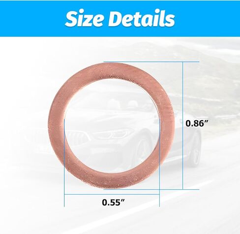 10 قطع من حشوات سدادة تصريف الزيت، OEM# 007603-014106 غسالة سحق الزيت الأوتوماتيكية كوبر 14 مم، ملحقات استبدال ختم غسالة السيارات، متوافقة مع معظم المركبات in Kuwait
