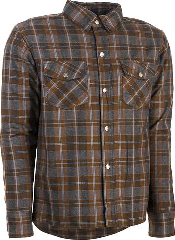 Highway 21 Marksman Flannel Shirt, Plaid, Button-Down Motorcycle Jacket for Men, Protective Woven Cotton Fabric in Saudi Arabia