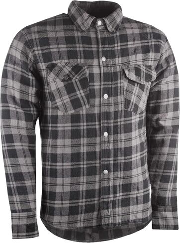 Highway 21 Marksman Flannel Shirt, Plaid, Button-Down Motorcycle Jacket for Men, Protective Woven Cotton Fabric in Saudi Arabia