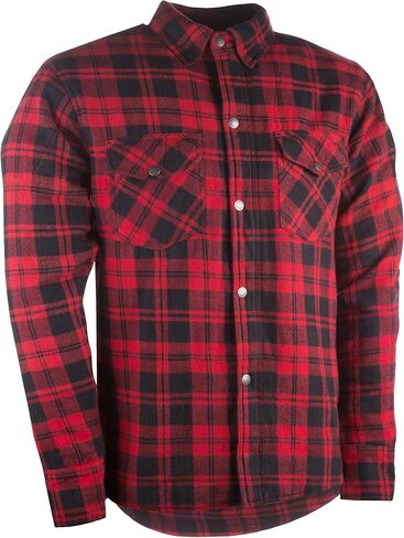 Highway 21 Marksman Flannel Shirt, Plaid, Button-Down Motorcycle Jacket for Men, Protective Woven Cotton Fabric in Saudi Arabia
