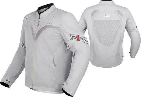 سترة دراجة نارية للرجال مع سترة ركوب شبكية مدرعة CE سترة دراجة نارية قابلة للتنفس سترة دراجة نارية للمغامرة Hi-viz (أبيض-رمادي XL) in Kuwait