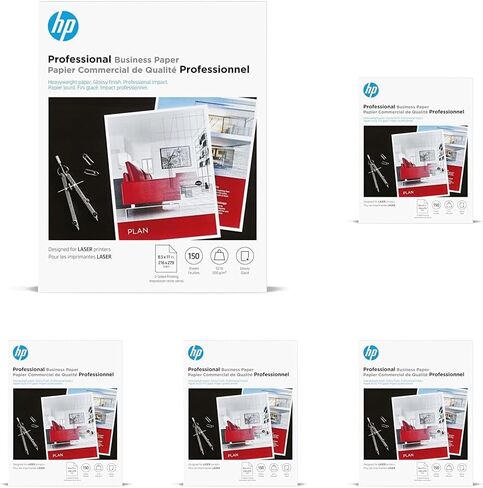HP Professional Business Paper, Glossy, 8.5x11 in, 52 lb, 150 sheets, works with laser printers (4WN10A) in Kuwait