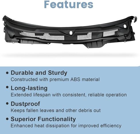 Windshield Wiper Cowl Panel Grille Compatible with 2009-2018 Dodge Ram 1500 2500 3500 & 2019-2024 Ram 1500 Classic Replacement for 55112305AD in Saudi Arabia