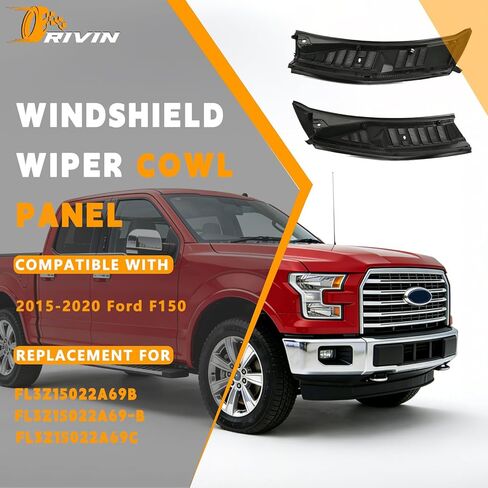 ممسحة الزجاج الأمامي لوحة القلنسوة مصبغة متوافقة مع Ford F150 2015-2020 غطاء النافذة الأمامية إدراج لوحة استبدال FL3Z15022A69B in Kuwait