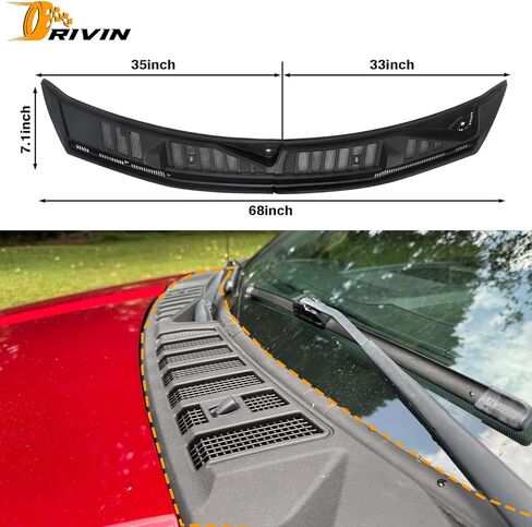 ممسحة الزجاج الأمامي لوحة القلنسوة مصبغة متوافقة مع Ford F150 2015-2020 غطاء النافذة الأمامية إدراج لوحة استبدال FL3Z15022A69B in Kuwait