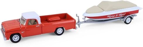 Greenlight Collectibles 32330-A Hitch & Tow Series 33-1:64 Scale Diecast Model - 1967 Dodge D-100 with Boat and Trailer in Saudi Arabia