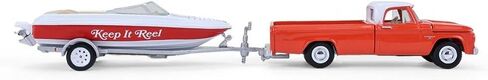 Greenlight Collectibles 32330-A Hitch & Tow Series 33-1:64 Scale Diecast Model - 1967 Dodge D-100 with Boat and Trailer in Saudi Arabia