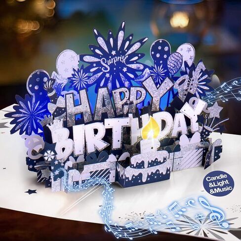 بطاقات عيد ميلاد، ألعاب نارية، كعكة قابلة للنفخ، خفيفة وموسيقى، هدايا عيد ميلاد سعيد للنساء والرجال والأم والأطفال in Kuwait