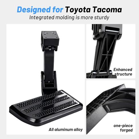 خطوات سرير الشاحنة المصنوعة من الألومنيوم عالي التحمل والمتوافقة مع Toyota Tacoma 2012-2023، خطوة باب خلفي صلبة من قطعة واحدة، استبدال خطوات السرير الخلفية بوزن 350 رطل # PT392-35100 in Kuwait