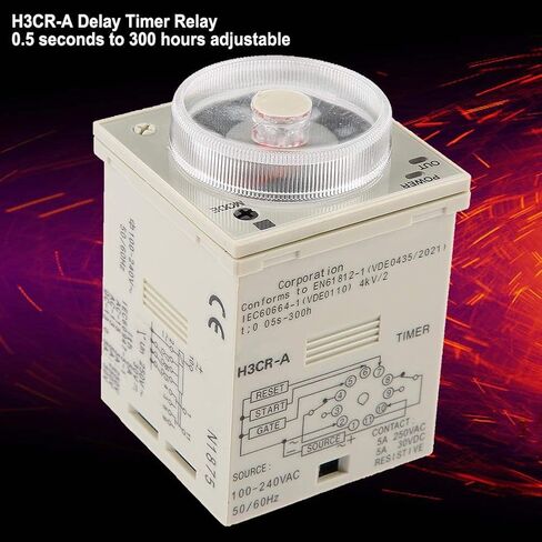 مرحل تأخير قابل للتعديل - مرحل التحكم في الوقت مع نطاق 11 سنًا، 100-240VAC/100-125VDC، 0.5S-300H، مقبض قابل للتعديل in Kuwait