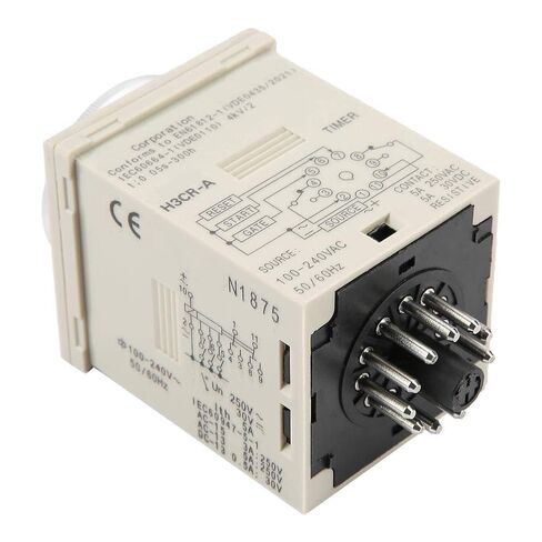 مرحل تأخير قابل للتعديل - مرحل التحكم في الوقت مع نطاق 11 سنًا، 100-240VAC/100-125VDC، 0.5S-300H، مقبض قابل للتعديل in Kuwait