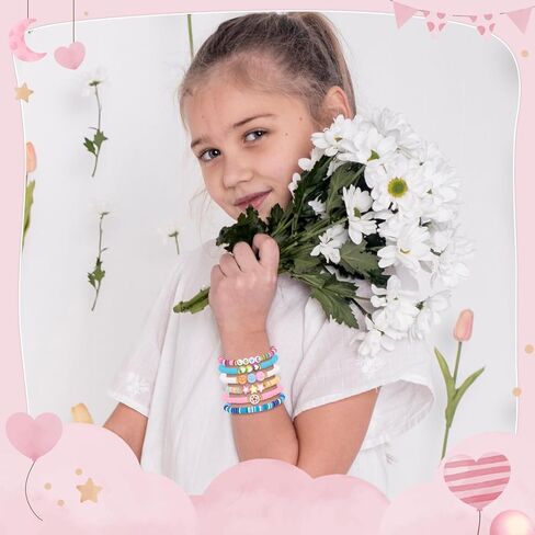 Artlunar 6-Pack Easter Friendship Bracelets for Teen Girls - Handmade Charms Hearts Stars Bohemian Beads -Birthday Spring Holiday Charm Jewelry Gift. in Saudi Arabia