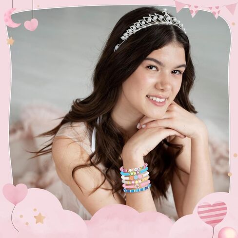 Artlunar 6-Pack Easter Friendship Bracelets for Teen Girls - Handmade Charms Hearts Stars Bohemian Beads -Birthday Spring Holiday Charm Jewelry Gift. in Saudi Arabia