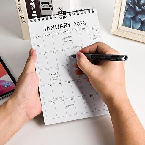Small Wall Calendar 2026-2027, 24 Months 6''x9'' Mini Calendar January 2026 to December 2027, Minimalist Little Notepad Calendar for Fridge, Work, Desk in Saudi Arabia
