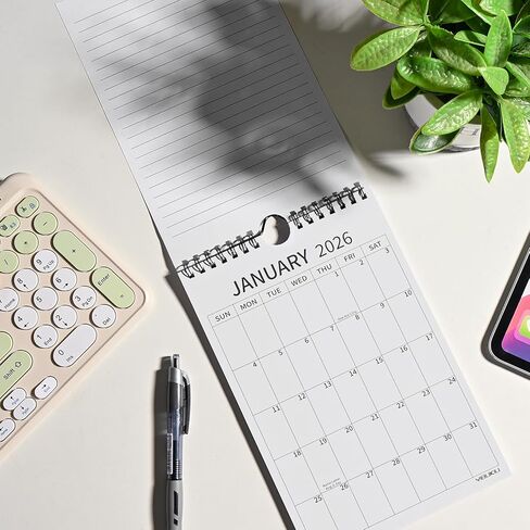 Small Wall Calendar 2026-2027, 24 Months 6''x9'' Mini Calendar January 2026 to December 2027, Minimalist Little Notepad Calendar for Fridge, Work, Desk in Saudi Arabia
