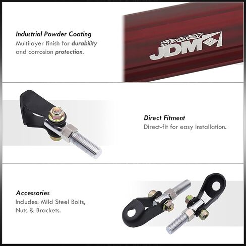 موزعي AJP JDM Sport تعليق خلفي علوي من الألومنيوم C-Pillar Strut Bar Stabilizer Frame دعامة قضيب ذراع أحمر متوافق/استبدال لمقدمة BA BB 1992 1993 1994 1995 1996 92 93 94 95 96 in Kuwait