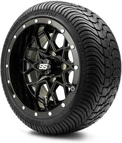 عجلات عربة الجولف MODZ® Vortex Matte Bronze مقاس 12 بوصة وأريسون كروز (215/35-12) مجموعة إطارات عربة الجولف ذات المظهر المنخفض من DOT - مجموعة من 4 in Kuwait