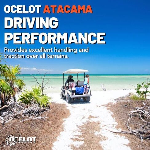 إطار عربة الجولف Ocelot Atacama 23x10-12 A/T - لجميع التضاريس، معتمد من وزارة النقل، هيكل من 4 طبقات، تشغيل سلس وقيادة هادئة، تصميم مداس للاستخدام على الطرق الوعرة/الوعرة in Kuwait