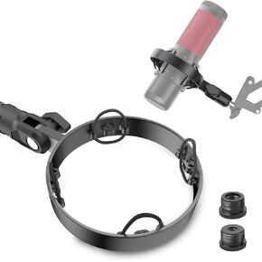 Borenbuir [Newest &Ultra-Durable] Microphone Shock Mount with Pop Filter [Custom Built for Blue yeti Mic] Anti-Vibration Suspension Shock Mount Holder Clip Compatible with Blue Yeti Microphones in Kuwait