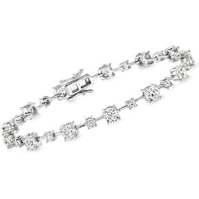 Ross-Simons 6.75 ct. t.w. CZ Station Bracelet in Sterling Silver in Saudi Arabia