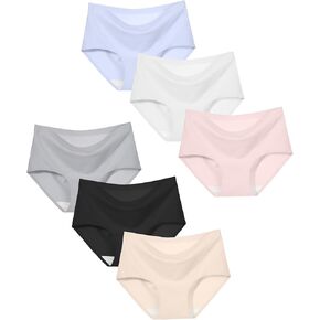 ملابس داخلية للفتيات المراهقات من SALIA GIRL بدون خياطة مقاس 10-14، سراويل داخلية ناعمة قابلة للتمدد متوسطة الارتفاع بتغطية كاملة للفتيات الكبيرات، عبوة من 6 قطع in Kuwait