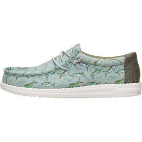 HEYDUDE Men's Wally Bluewater Iceberg Green Size 13 Slip-On Shoes, Lightweight Breathable Canvas with Slip-Resistant Traction for Daily Wear in Saudi Arabia
