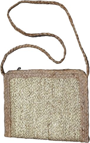 Kayla Jute Handcrafted Crossbody Natural Women Fringe Handbags Summer Boho Bohemian Beach Shoulder Bag Purse Seashell India in Saudi Arabia