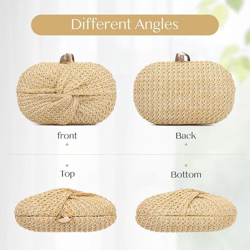 Emprier Straw Clutch Purses for Women Summer Beach Woven Bag in Kuwait