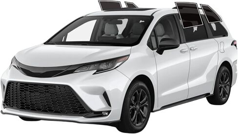 طبقة تظليل نافذة مسبقة القطع لسيارة Toyota Sienna 2021-2025 من جميع الجوانب + الزجاج الأمامي الخلفي 35% VLT 2Ply مضاد للكسر، كتلة من الأشعة فوق البنفسجية، حماية الخصوصية، سهل التركيب، لا حاجة للتشذيب، تقليل الحرارة والوهج in Kuwait