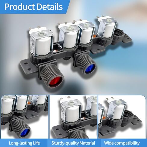 WT7800CW WT7300CW WT7400CW Washer Water Inlet Valve fit for Lg WT7100CW WT7300CV WT7150CW WT7155CW WT7305CV WT7400CV WT7405CW WT7800CV WT7880HWA WT7900HBA WT7060CV WT7150CM in Saudi Arabia