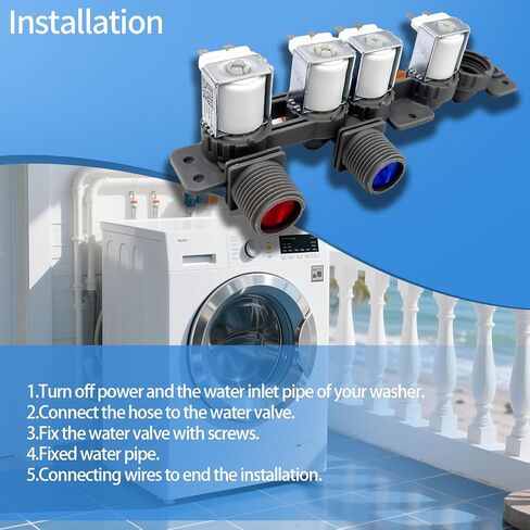 WT7800CW WT7300CW WT7400CW Washer Water Inlet Valve fit for Lg WT7100CW WT7300CV WT7150CW WT7155CW WT7305CV WT7400CV WT7405CW WT7800CV WT7880HWA WT7900HBA WT7060CV WT7150CM in Saudi Arabia