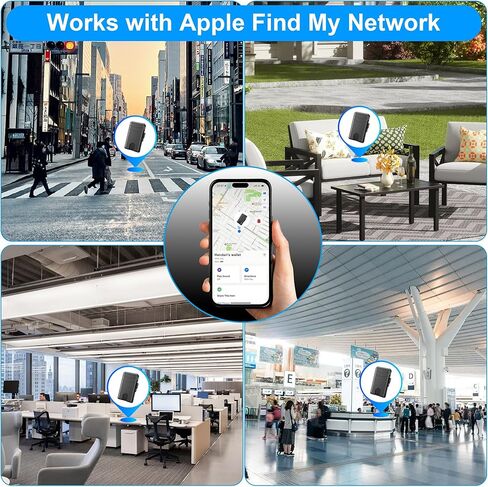 محفظة umoven الرجالية البسيطة - محفظة جلدية رفيعة ثنائية الطي تحجب RFID مع مشبك للنقود وفتحات للبطاقات (تتبع iOS) in Kuwait