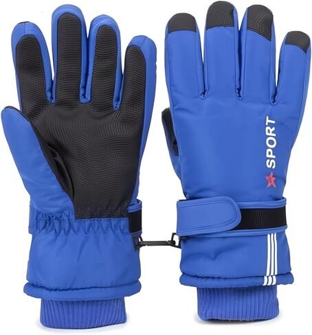 Kids-Waterproof-Winter-Thinsulate-Warm-Gloves - Girls-Boys Fleece Thermal Snowboard-Snow Gloves Mittens for Cold Weather(5-10Years) in Saudi Arabia