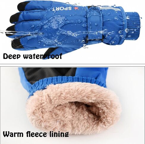 Kids-Waterproof-Winter-Thinsulate-Warm-Gloves - Girls-Boys Fleece Thermal Snowboard-Snow Gloves Mittens for Cold Weather(5-10Years) in Saudi Arabia