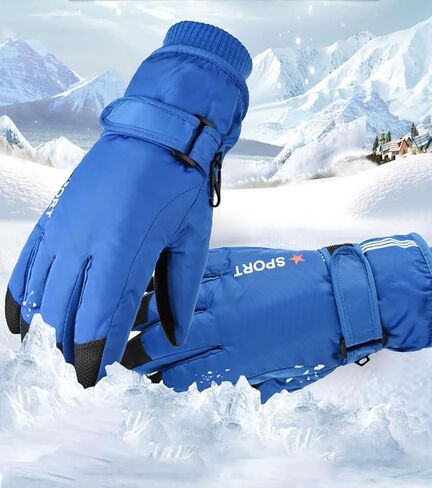 Kids-Waterproof-Winter-Thinsulate-Warm-Gloves - Girls-Boys Fleece Thermal Snowboard-Snow Gloves Mittens for Cold Weather(5-10Years) in Saudi Arabia