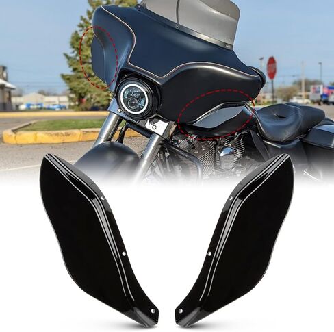 عاكسات هواء للزجاج الأمامي للدراجة النارية من PSLER - أسود، بلاستيك ABS، مشبك، من أجل Harley Davidson Street Glide Electra Glide Tri Glide 1997-2013 in Kuwait