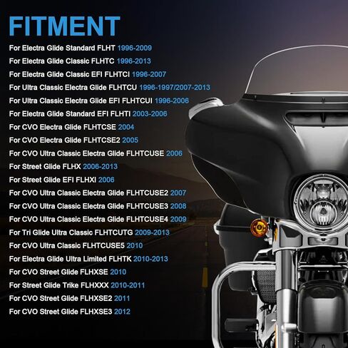 عاكسات هواء للزجاج الأمامي للدراجة النارية من PSLER - أسود، بلاستيك ABS، مشبك، من أجل Harley Davidson Street Glide Electra Glide Tri Glide 1997-2013 in Kuwait