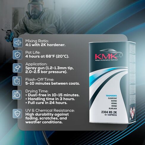 KMK 2304 Clearcoat Express 4:1-3.78L – High-Gloss Automotive Clearcoat with Fast Drying and Durable Finish in Kuwait