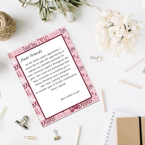 Valentines' Day Stationery Paper, Love Heart Letterhead,Holiday Letters, Holiday Event Heart Stationery Paper For Writing Letters Office Invitations in Saudi Arabia