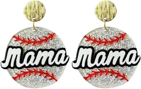 Game Day MAMA Cheering Earrings Football Soccer Basketball Baseball Volleyball Loudspeaker Pendant Accessories Mom Sports Theme Competitive Spirit Jewelry Gift in Saudi Arabia