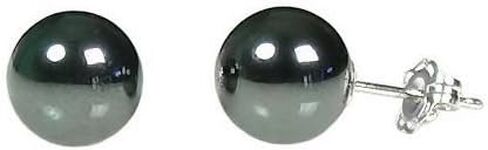 Trustmark 925 فضة استرلينية 8 مم مكونة من أقراط كروية من الهيماتين الأسود in Kuwait